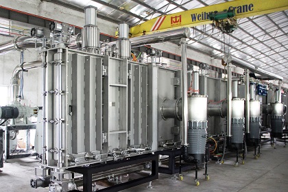 Vertical/vertical double chamber rotary coating production line